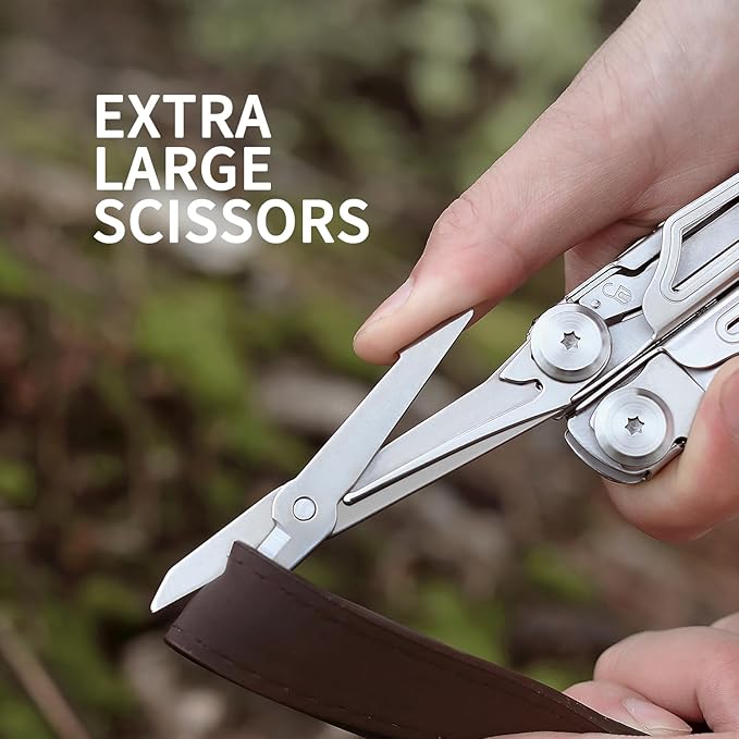 Multitool, 29-in-1 Multitool Pliers with Replaceable Wire Cutters and Saw, Heavy-duty Stainless Steel Multitool Set and Nylon Sheath for Camping Survival multitool for Man
