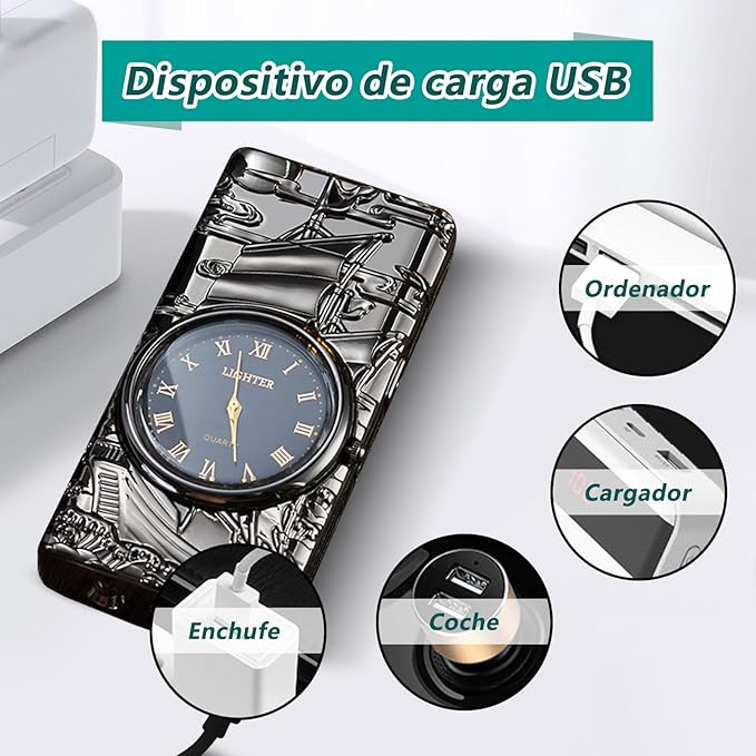 Electric Lighter USB Rechargeable with led Display Cool Lighter with Clock dial 【Blind Box】