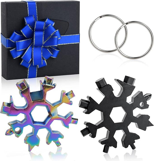 Birthday Day Gifts for Men Dad,Multitool 18-in-1 Screwdriver Wrench Cutter Snowflake Tool,Including Gifts Box
