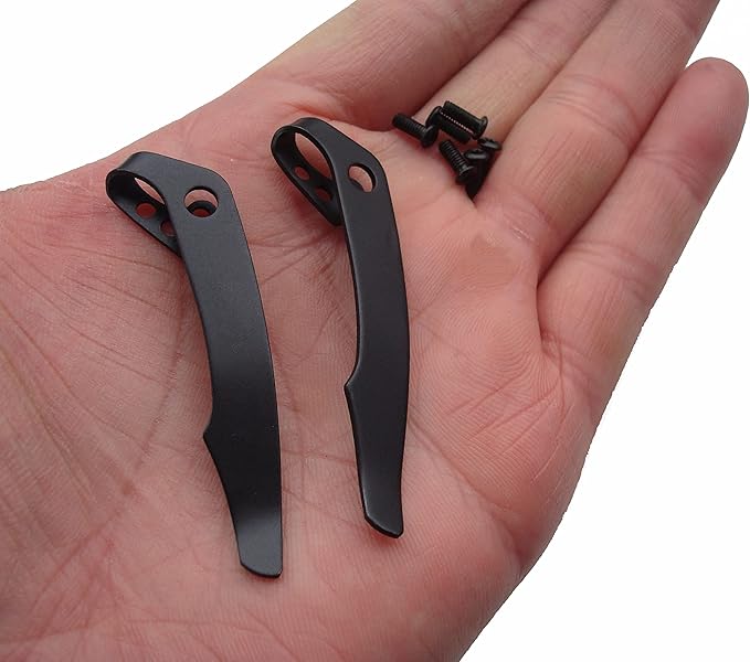 EDC Deep Carry Pocket Clip for Cold Steel Voyager Knife Pocket Knife Clip Folding Knife Screw Clips for Knife Maker and DIY Folding Knives with 6 Screws,Pack of 2 Pieces
