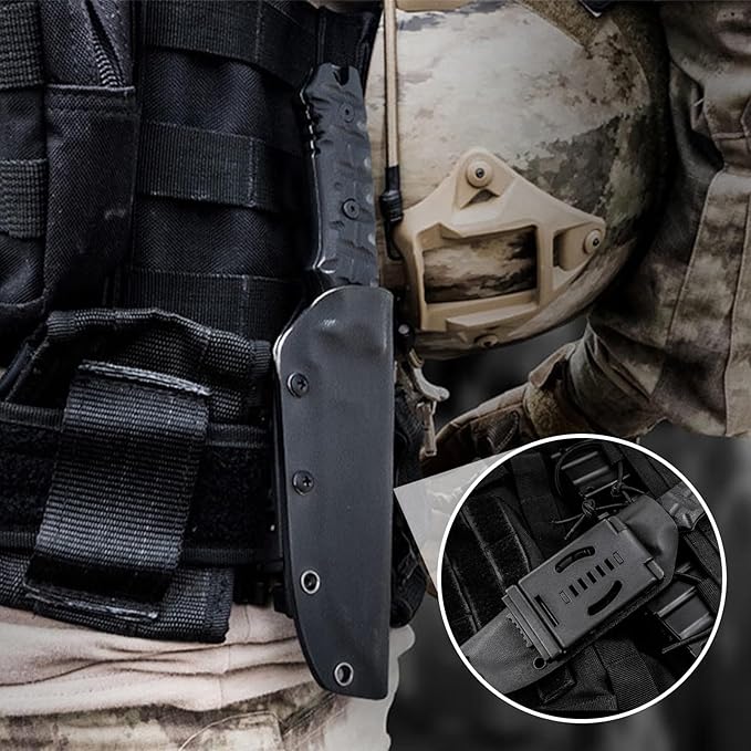 Knife Belt Clip Outdoor Loops Blade Sheath Tool Lock with Mounting Hardware Universal Utility EDC Belt Clip Mag Pouches Sheath Holster Camping DIY Clip Holsters for Carry Tech Lock Sheath