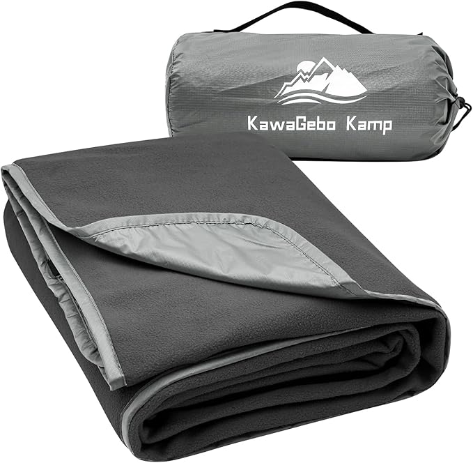 Fleece Waterproof Outdoor Blanket, Windproof Stadium Blanket for Camping, Picnics, and Sports Stay Dry and Comfortable 80"x58"