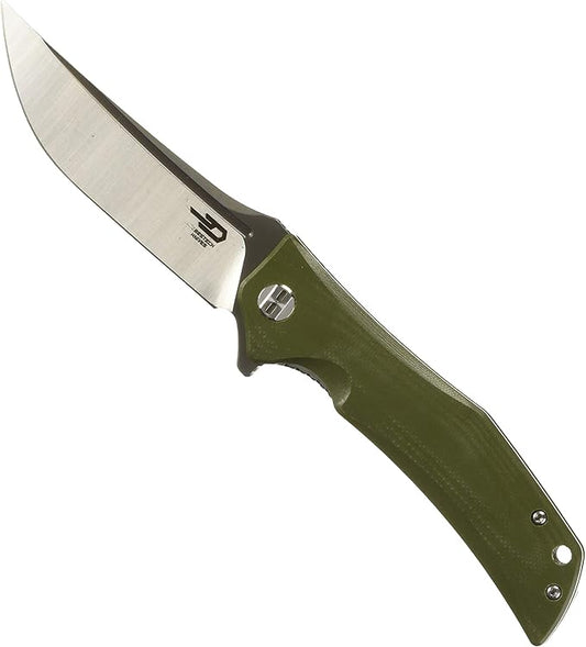 BG05B Folder 3.75 in Plain Blade G10 Handle Hunting-Folding-Knives, Green