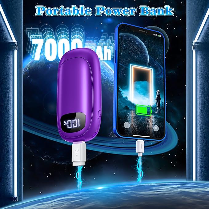 Hand Warmers Rechargeable - 2 Pack Electric Hand Warmers 14000mAh, 16 Hrs Warmth Dual-Sided Heating Max 131℉, Reusable Hand Warmers Pocket Heater for Raynauds, Hunting, Golf, Camping