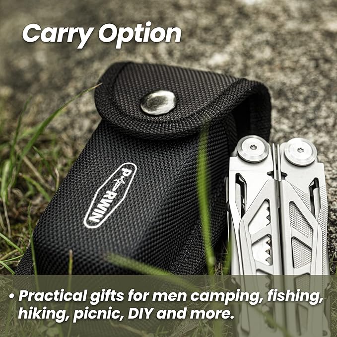 Multitool, 17-in-1 Stainless Steel Multi Tool Pliers with Self-Locking, Pocket Knife, Nylon Sheath, Professional (EDC) Multi-Tool for Survival, Camping and Hunting, Hiking, Simple Repair