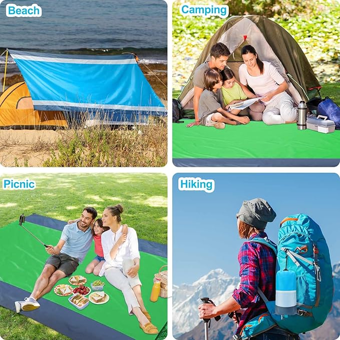 Beach Blanket Water Resistant Sandproof 2 Pack 83x79in Outdoor Blanket Lightweight Windproof Thin Soft Beach Mat for Travel Camping Picnic Beach