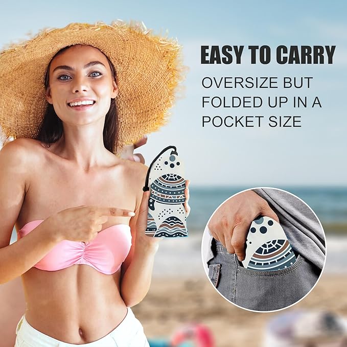 Large Beach Blanket Waterproof Sandproof 79"x 83" for 1-4 Adults,Quick Drying Beach Mat,Lightweight & Durable,Beach Essentials for Family Beach Camping Travel Picnic (Line Turtle)