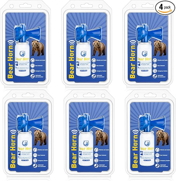 6 Pack 1.4oz Bear Horn Self Defense, Loud Air Horn for Bears, 120dB Heard up to 1/2 Mile Away, Air Horns for Safety for Wild Animals, Bear Alarm Scare Bears, Ideal for Hiking