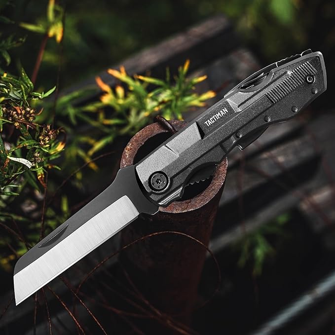 Gifts for Men Dad Him, Camping Survival Hiking Knife 12-in-1 Multitool Electrician Knife 5-Size Wire Stripper 9-Pack Screwdrivers, Mens Gifts for Fathers Day Christmas Birthday Valentines Day