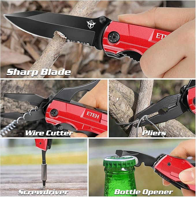 Gifts for Women Her Wife Friends,Multitool Pocket Knife for Women,Christmas Birthday Mothers Day Gifts from Daughter Son,Camping Knife with Screwdrivers Pliers Bottle Opener