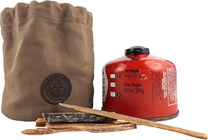 Camping Stove Tank Bag Handmade from Waxed Canvas - Fatigue