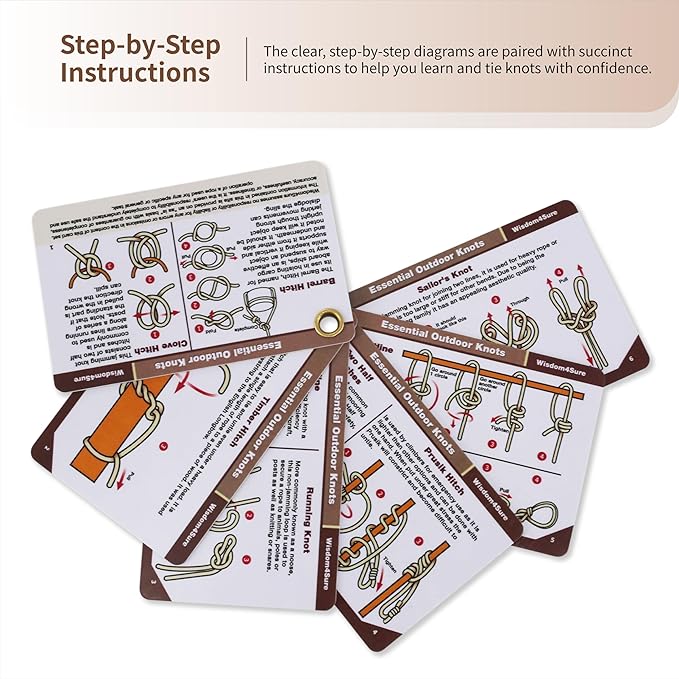 Harrison Howard Wisdom4Sure Comprehensive Knot Card Collection Horse, Outdoor, and Climbing Knots Card Set Waterproof Knot Tying Cards Ultimate Knot Guides