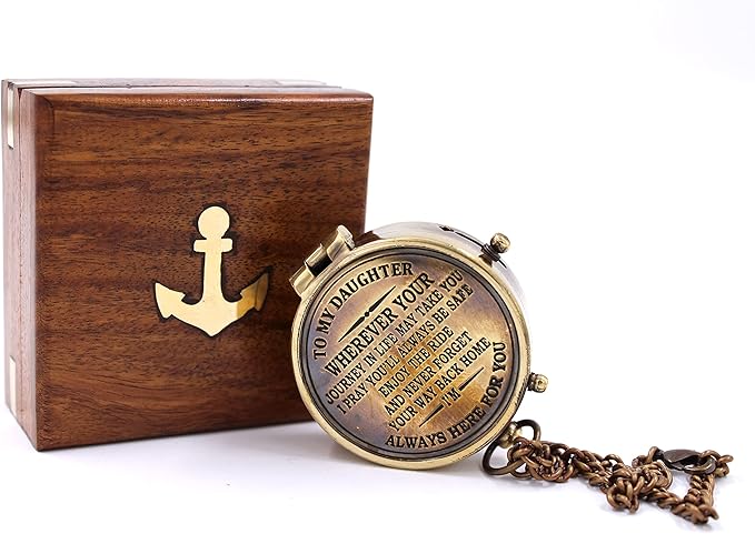 to My Daughter, Graduation Day Gifts for Daughter - Daughter Birthday Gifts - Confirmation Gifts for Daughter - Camping Compass