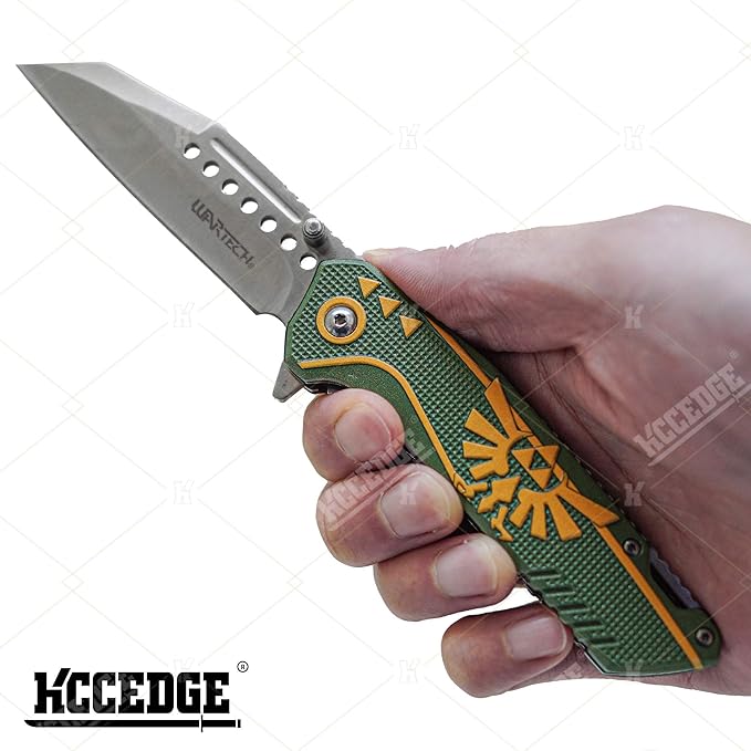 KCCEDGE BEST CUTLERY SOURCE EDC Pocket Knife Camping Accessories Hunting Knife Razor Sharp Edge Folding Knife for Camping Gear Survival Kit Tactical Knife 56003 (Green)