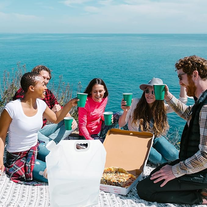 42Gallon(160Litres) Water Storage Containers, Emergency Water Storage 16PCS×2.6Gallon/10L,Collapsible Water Containers, for Fishing, Camping, Hiking&Survival Kit.