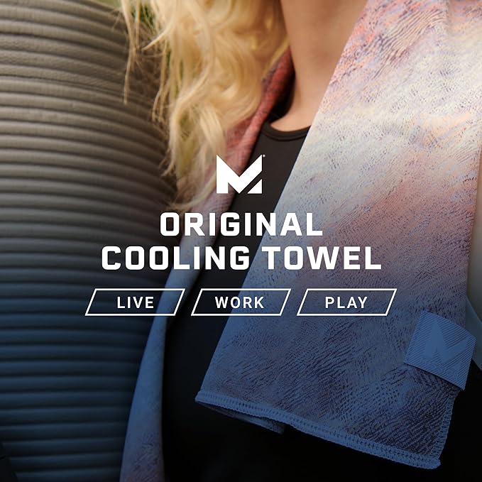 MISSION Original Cooling Towel, Twist & Shout Honeydew - Soft, Durable Microfiber - Cools Up to 2 Hours - UPF 50 Sun Protection - Machine Washable