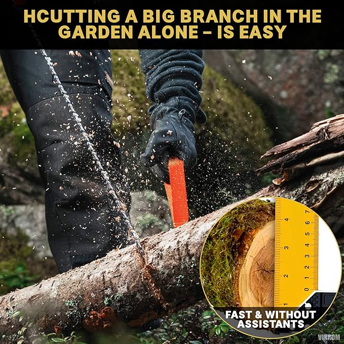 Pocket Chainsaw Rope Saw – 25" Hand Chain Saw for Tree Cutting Pocket Saw Chain Camping Saws - Mini Hand Saw for Wood Cutting Saw Rope Chain Saws for Trees Cutting Saw Camping Survival Gear Wire Saw