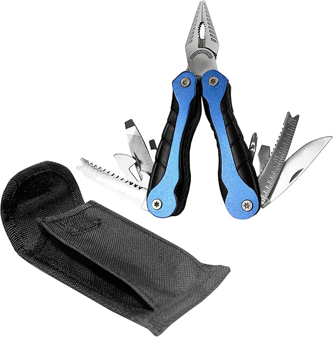 AccuSharp ParaForce 15 Function Multi-Tool, 15-in-1 Handy Outdoor Multitool with Pocket Pliers for Fishing, Hunting & Camping, Foldable Pliers with Knife, Fish Scaler, Hook Remover & Wire Cutters