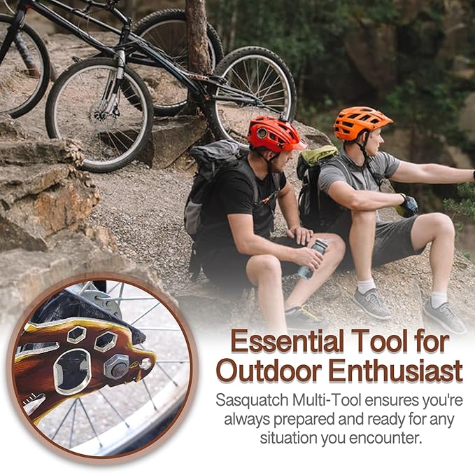 Sasquatch Multi-Tool, Tool-a-Long Stainless Steel Compact Tool with Carabiner for Camping, Hiking, Fishing, Kayaking, Travel and Outdoor Survival. (2 Pack)