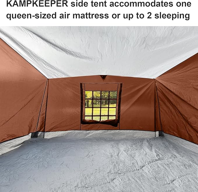 KAMPKEEPER Side Tent,Camping Tent for 10' x 10' Pop Up Canopy, Easy Set Up Gazebo,Compatible with 10' Wide Canopy Tents (Orange)