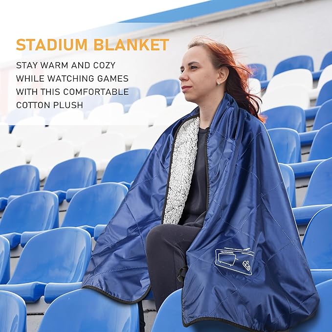 Solaris Stadium Outdoor Blanket, 60” x 80” Super Warm Soft Water-Resistant Camping Picnic Blanket for Outdoor Sport, Packable Windproof Emergency Blanket for Car Couch, Outdoor Ideal Gift