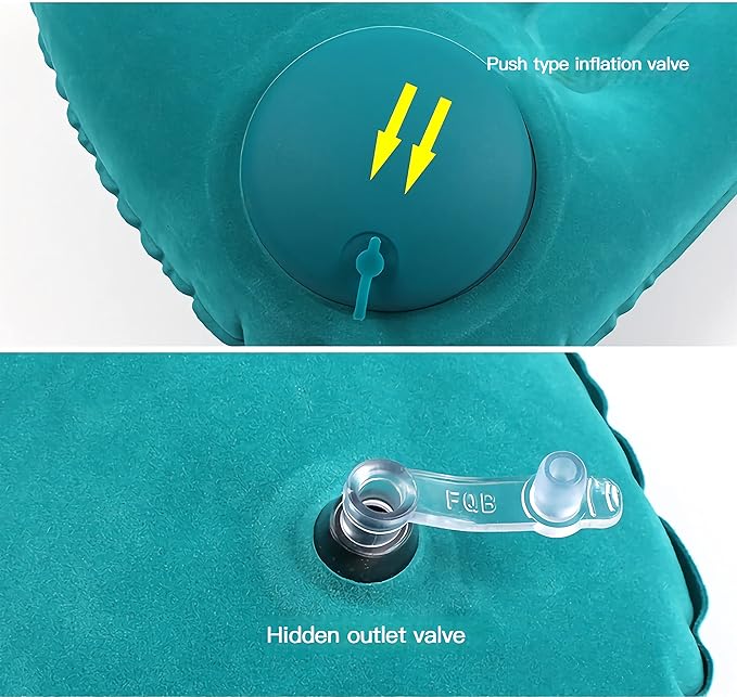 Compression Inflatable Camping Pillow, 2 Pack Camping Inflatable Pillow, Camping Pillow for Sleeping (Green)