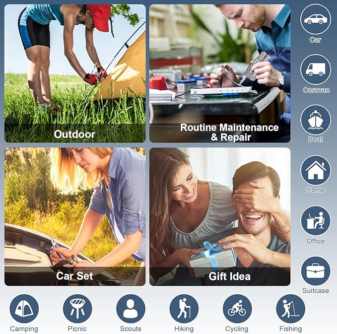 Self Locking Multitool Plier, 15 in 1 Handmade Multi Tool Plier with Nylon Sheath, Spring Inside Multi-tool, Birthday Christmas Father's Day Gift for Men Women Him Her Husband Boyfriend