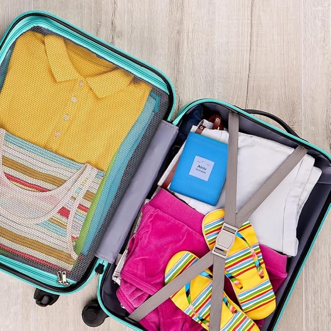 Ainiv Picnic Blanket, Mini Pocket Beach Mat 55.1 x 70.8IN (3-5 People) Foldable, Lightweight Waterproof Sand Free, Foldable Thin Ground Sheet for Outdoor Camping Hiking Travel - with Hand Strap