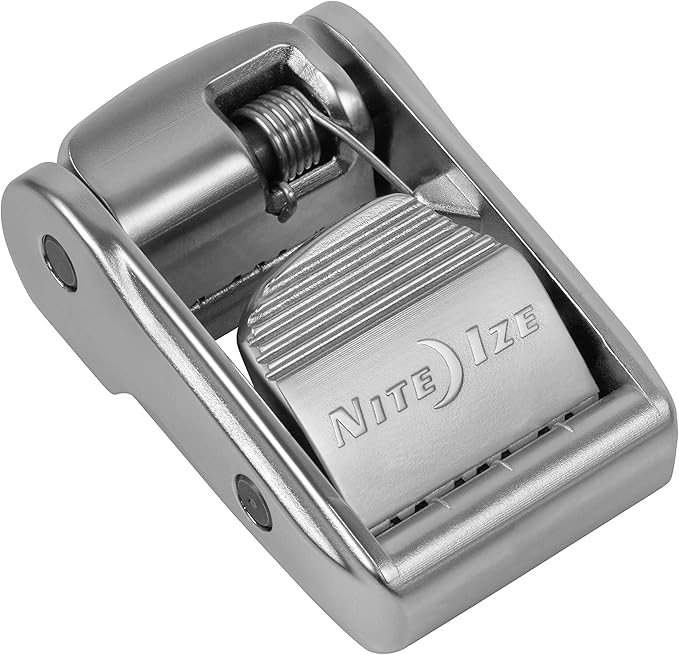 Nite Ize Dual CamJam Tie Down System - Durable Tie Down Strap for Camping Accessories & Moving Supplies - Strap with Zinc Alloy Buckle - Fits Standard 1" Webbing