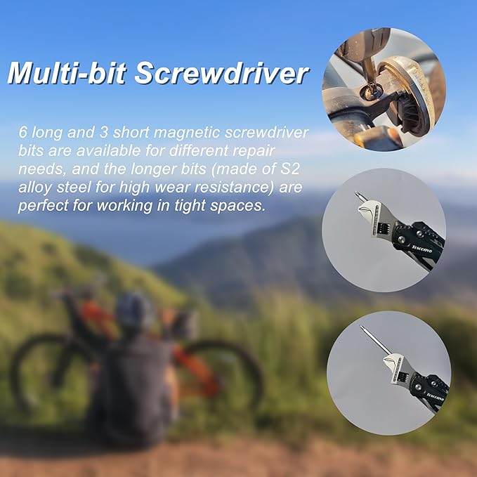 Wrench Multitool, Premium Multi Tool Wrench Pliers Knife with 9PCS Screwdriver Bits Wire Cutters Bottle Opener, Practical Multi Purpose Outdoor Camping Emergency Car Toolbox Gifts for Men