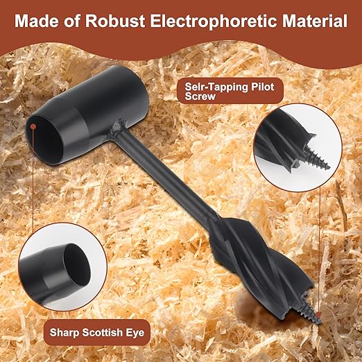 Kosibate Hand Auger Wrench, Bushcraft Survival Multi-Tool, Scotch Eye Wood Drill & Peg Hole Maker for Camping, Bushcrafting & Outdoor Backpacking