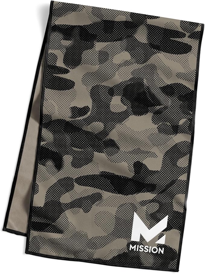 MISSION Original Cooling Towel, Etched Camo Crockery - Soft, Durable Microfiber - Cools Up to 2 Hours - UPF 50 Sun Protection - Machine Washable