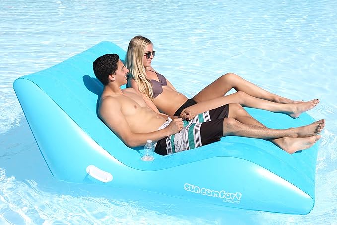 AIRHEAD SUN COMFORT COOL SUEDE Double Zero Gravity Lounge, Sapphire