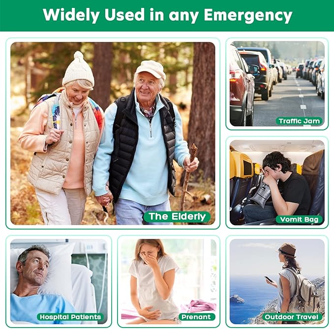 OUMEE 28/23/20/12/8 Pack Disposable Urine Bags, 700ML Travel Pee Bags Unisex Urinal Bag Vomit Bag for Travel Traffic Jam Emergency Portable Camping Urinal Bags for Men Women