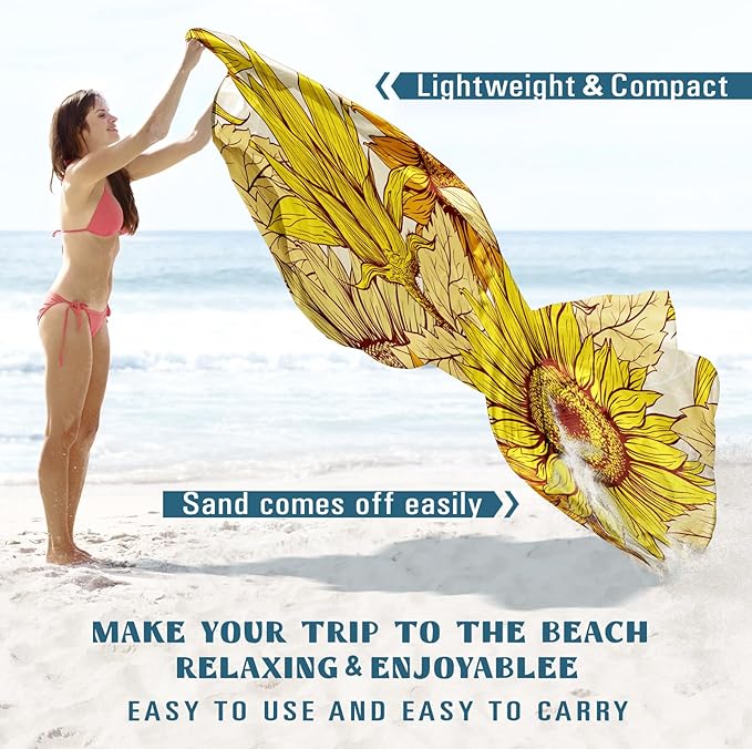Beach Blanket Sandproof Waterproof 78''×81''1-5 Adults Oversized,Compact Lightweight Durable Beach Mat for Travel Camping Hiking Picnic Blanket