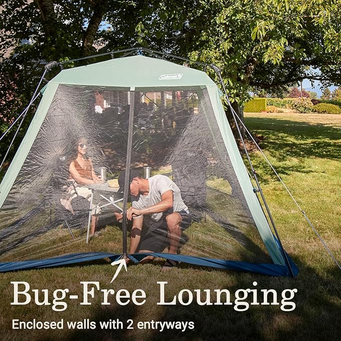 Coleman Skylodge Portable Screenhouse with 1-Minute Setup, 10x10ft Screened Gazebo for Bug-Free Lounging, Outdoor Sun Shade for Picnic, Events, Parties, Camping, & More