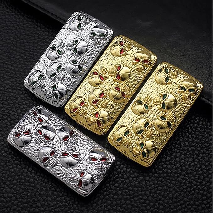Cool Metal Skull Butane Torch Lighters Refillable Novelty Lighter for Fireplace Candle Camping BBQ (Without Gas) (11)