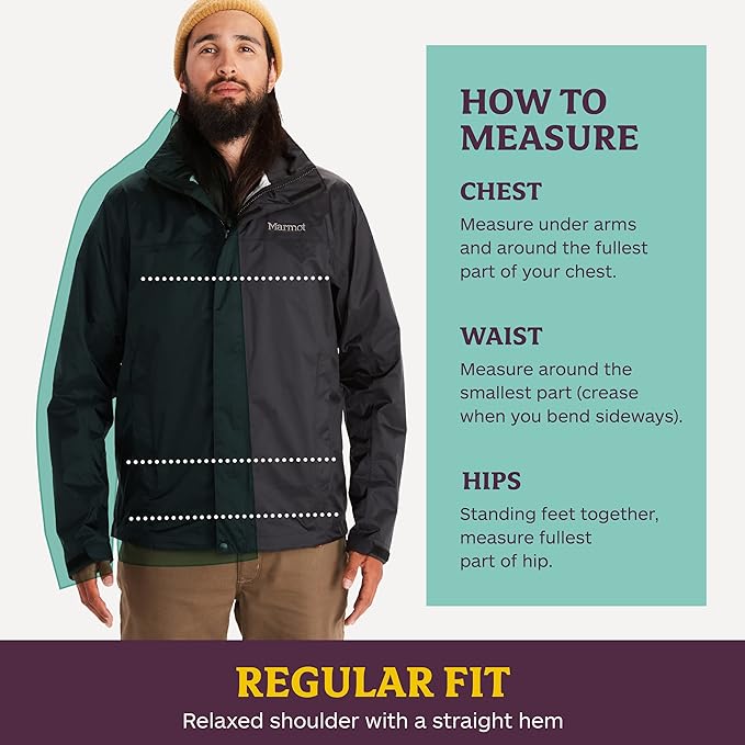MARMOT Men's Precip Eco Waterproof Rain Jacket - 100% Recycled, Breathable, Lightweight, Packable Raincoat