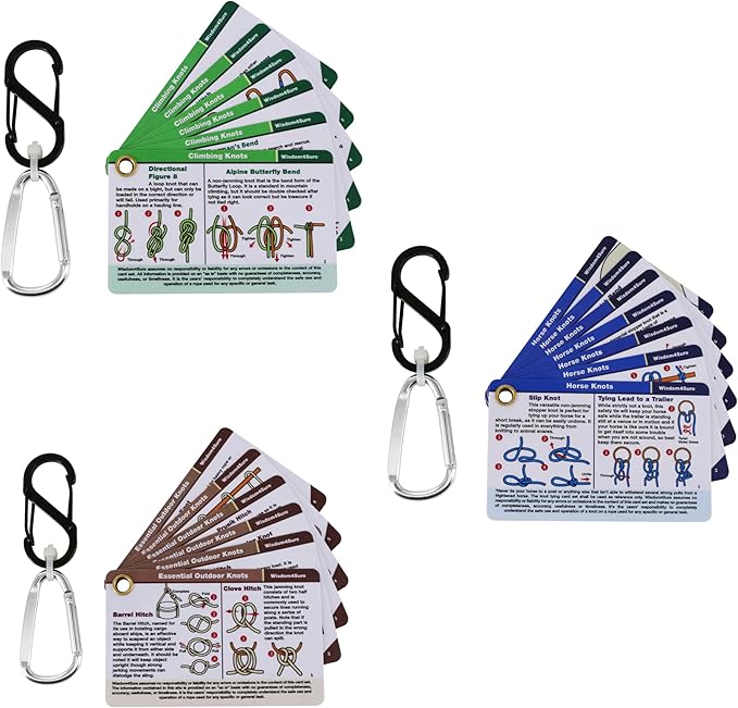 Harrison Howard Wisdom4Sure Comprehensive Knot Card Collection Horse, Outdoor, and Climbing Knots Card Set Waterproof Knot Tying Cards Ultimate Knot Guides