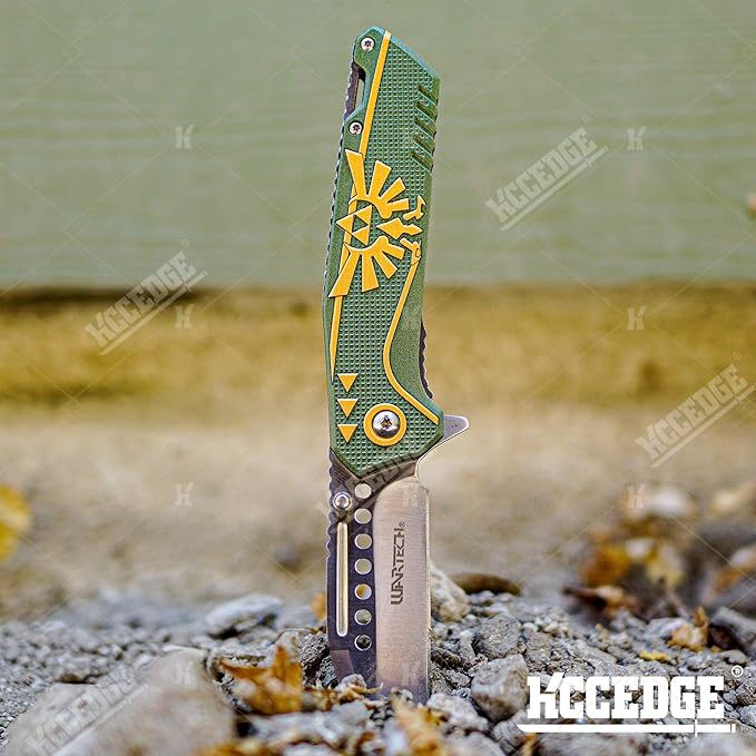 KCCEDGE BEST CUTLERY SOURCE EDC Pocket Knife Camping Accessories Hunting Knife Razor Sharp Edge Folding Knife for Camping Gear Survival Kit Tactical Knife 56003 (Green)