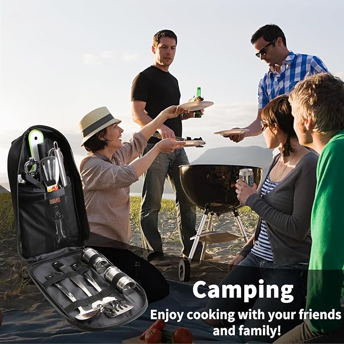 Camping Cooking Utensils Set - Camping Kitchen Equipment, Compact and Portable Camper Accessories, Perfect for Travel, Picnic, RV, Camping, BBQ, Party