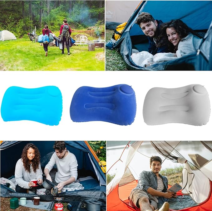 Compression Inflatable Camping Pillow, 2 Pack Camping Inflatable Pillow, Camping Pillow for Sleeping (Orange)