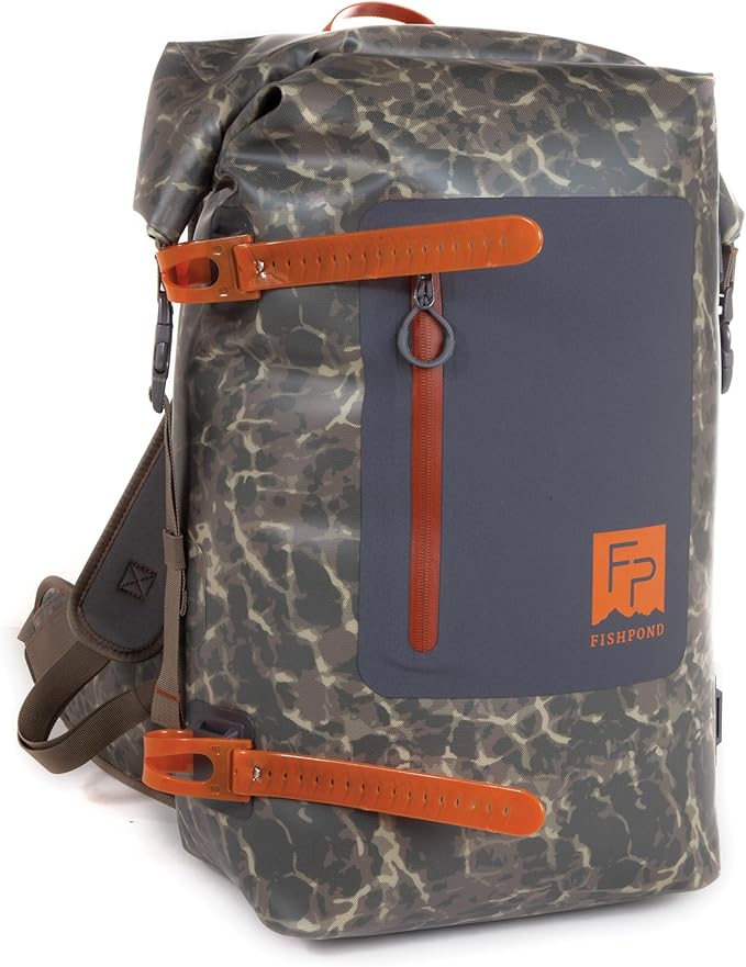 fishpond Wind River Roll-Top Waterproof Fishing Backpack For Tackle and Travel | Rolltop Backpack - Eco Shadowcast Camo