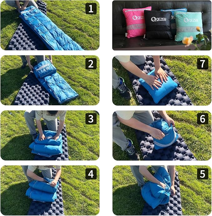 Down Camping Blanket,600+Fill Power,Foldable Into a Pillow,Light,It is The Best Choice for Outdoor Activities, Picnics, Beaches, and Travel.