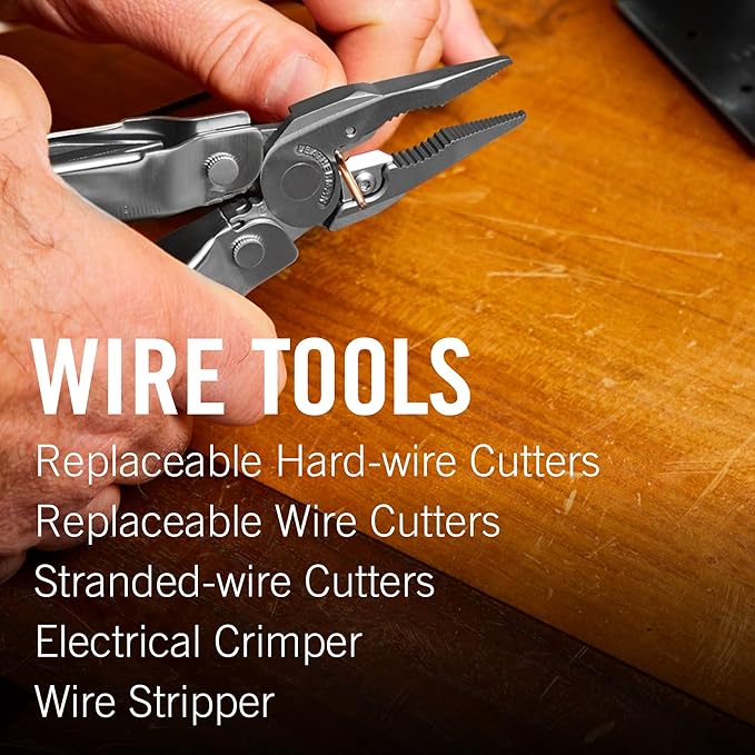 LEATHERMAN, Super Tool 300 Multitool with Premium Replaceable Wire Cutters and Saw, Stainless Steel with Nylon Sheath