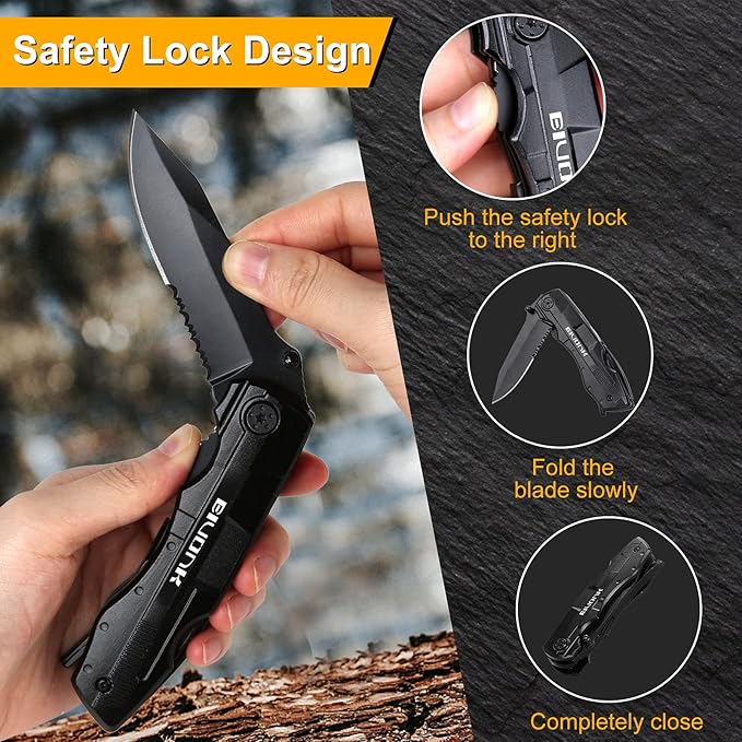 Mens Gifts, Multitool Pocket Knife, Gifts for Men Husband, Father's Day Birthday Gifts, Utility Knife Folding Tactical Knife With Blade, Plier, Screwdriver for Camping Hiking Fishing