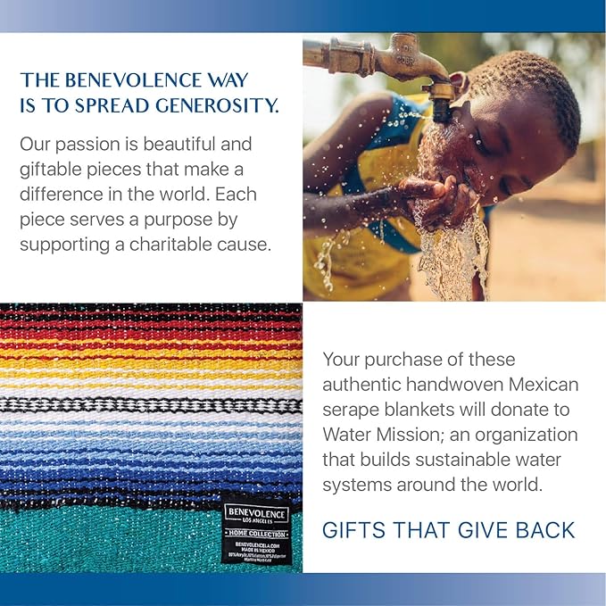 Premium Mexican Blanket, Authentic Hand Woven Falsa Blanket & Yoga Blanket | Made by Traditional Mexican Artisans, Perfect Saddle Blanket, Beach Blanket, Picnic Blanket, Car Blanket, Outdoor Blanket