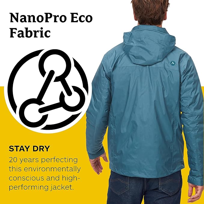 MARMOT Men's Precip Eco Waterproof Rain Jacket - 100% Recycled, Breathable, Lightweight, Packable Raincoat