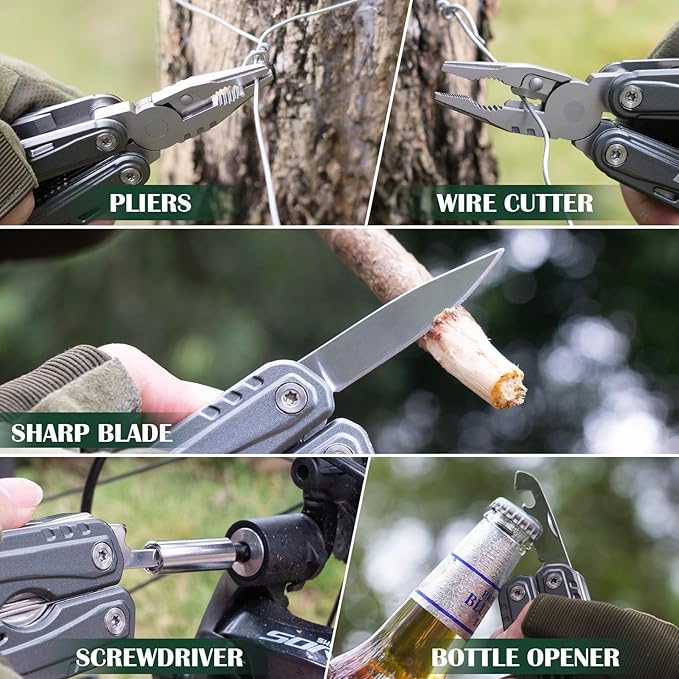 Fathers Day Dad Gifts from Daughter Son,24-in-1 Multi tool "BEST DAD EVER" Christmas Birthday Gifts,Survival Tools for Climbing,Camping,Cycling,Hunting