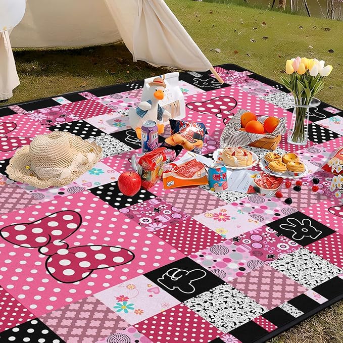 Pink Picnic Blanket Waterproof Foldable Extra Large Picnic Mat Beach Blanket 60"x80" for Camping Beach Hiking Patio Party Outdoor Decor Gifts